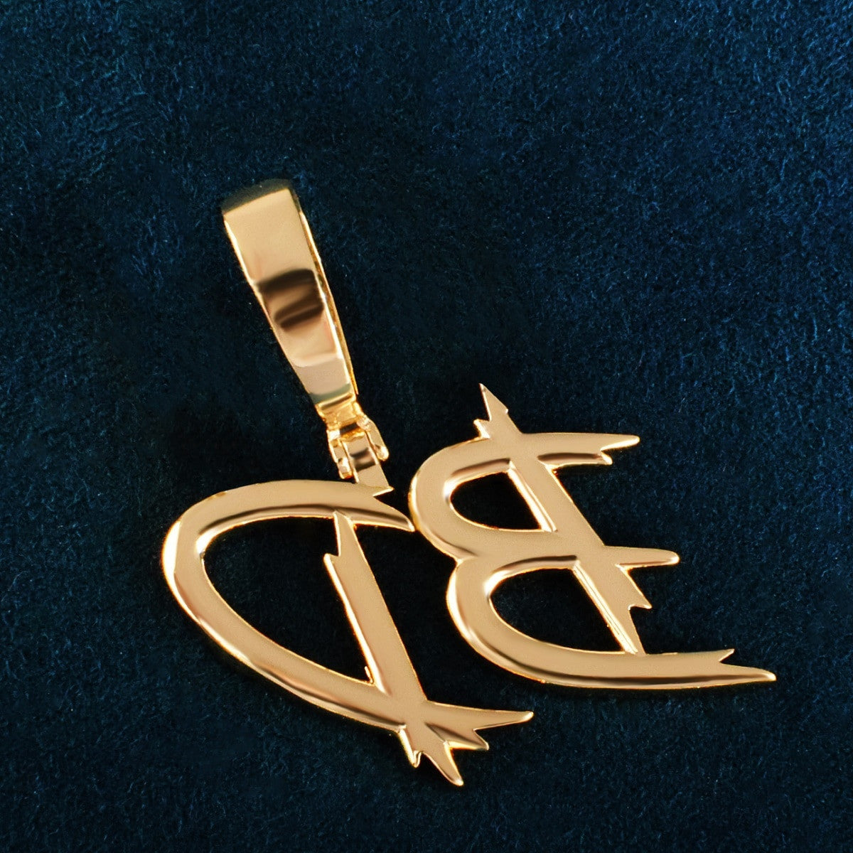 Frozen Ice 24k 925 Script Letters Initial Custom Made Hip Hop Chain Necklace