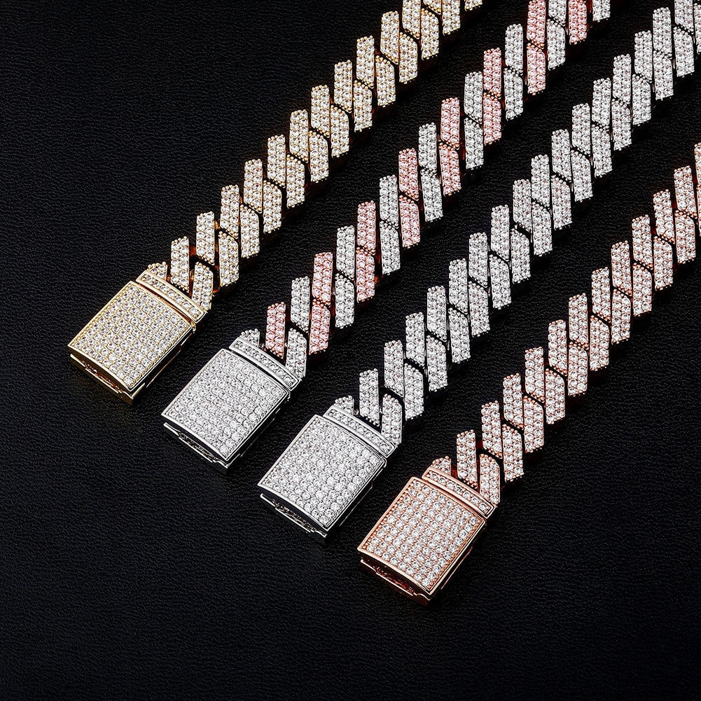 14mm Flooded Ice High Quality Micro Pave AAA Stone Close Cut Cuban Hip Hop Bracelet