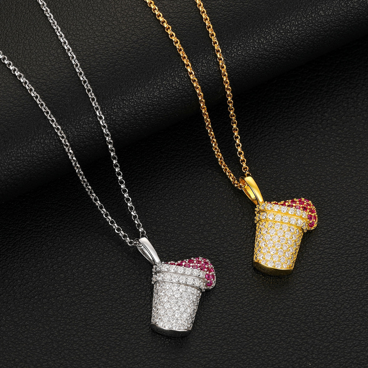 925 Solid Sterling Silver Genuine VVS Diamond Syrup Hip Hop Pendant Chain Necklace 