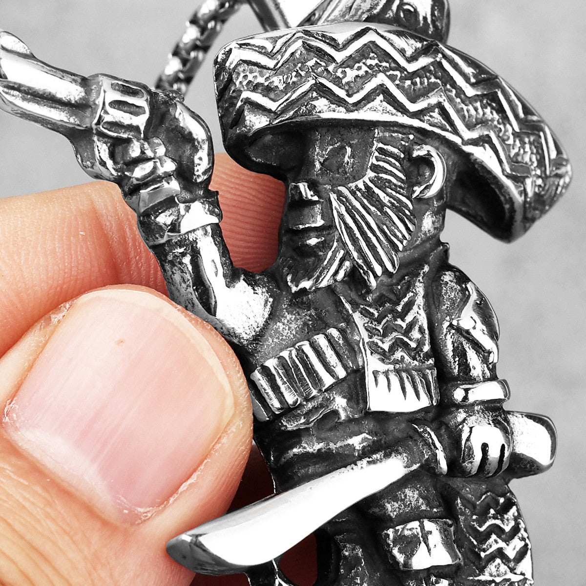 The Amigo | 316L No Fade Stainless Steel Unique Personality Warrior Hip Hop Pendant