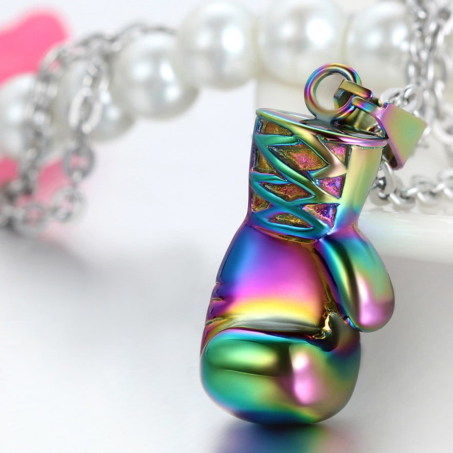 High Fashion Statement No Fade Stainless Steel Boxing Glove Hip Hop Pendant Chain Necklace