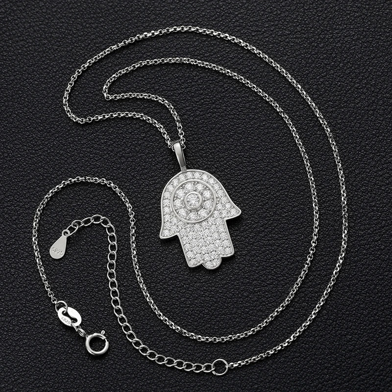 Spiritual Hamsa III | Genuine VVS Moissanite Diamond Hamsa Hand Solid Sterling Silver Hip Hop Chain