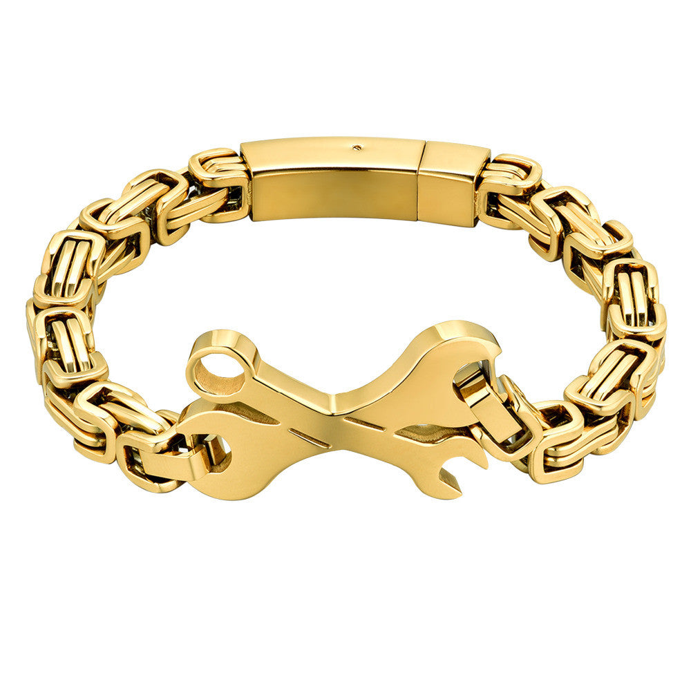 Grease Monkey Wrench No Fade Stainless Steel Stylish Street Wear Bracelets