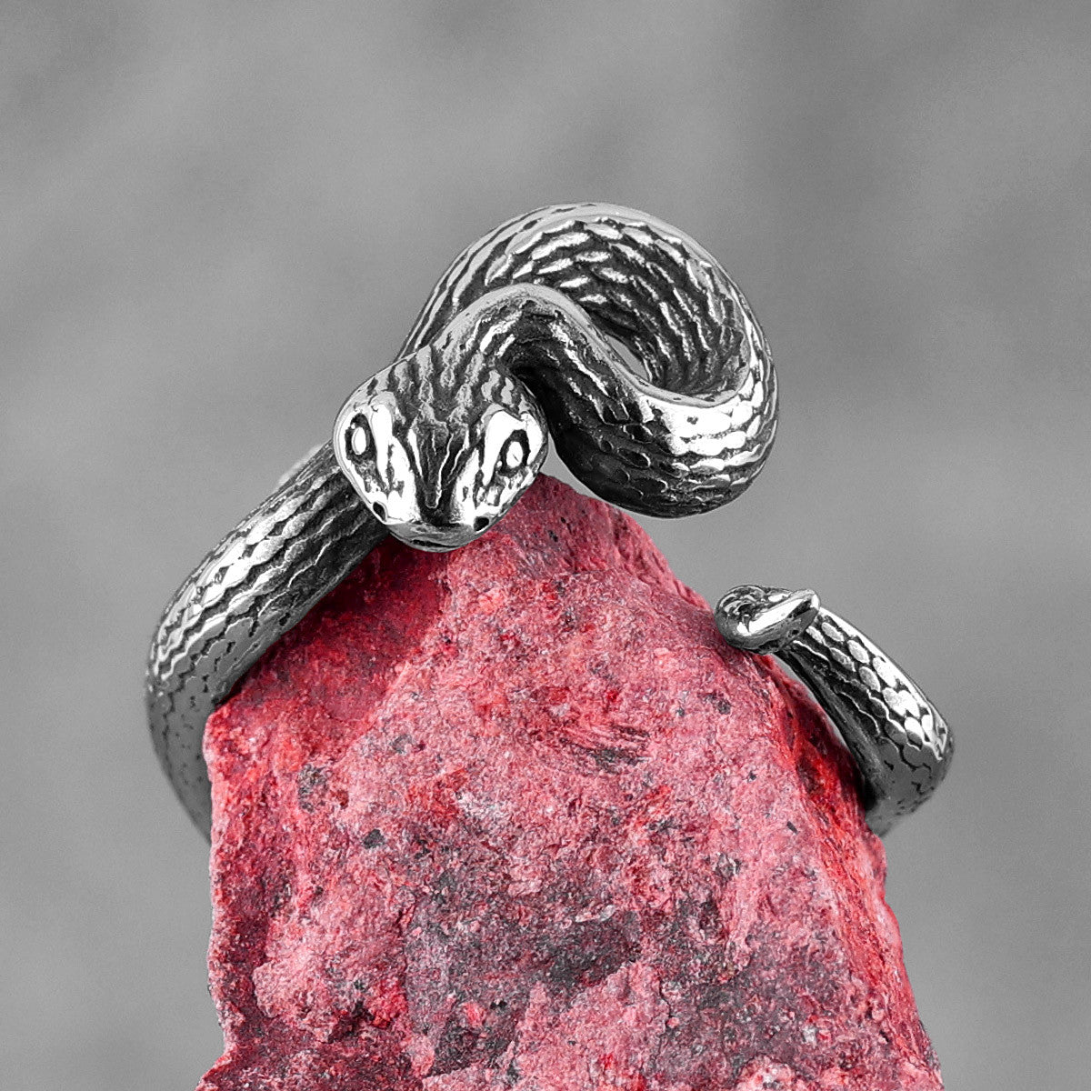 Rattlesnake Viper | 316L Stainless Steel Mens Street Wear Rings