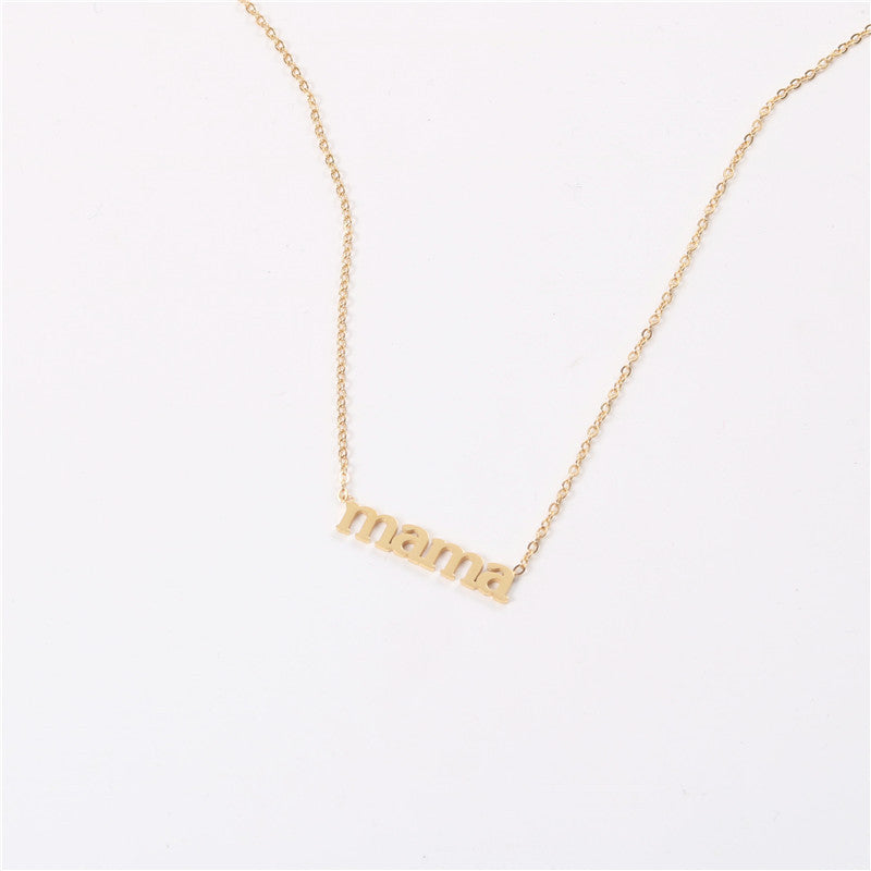 MAMA | 18k Gold No Fade Stainless Steel Mama Mom Tarnish Free Initial Letter Necklace