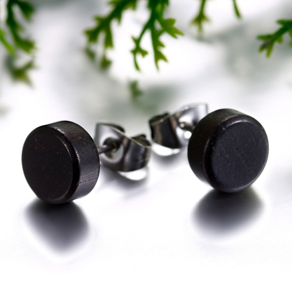 Wooden Stud 6mm - 12mm Wood Stainless Steel Stud New Fashion Earrings