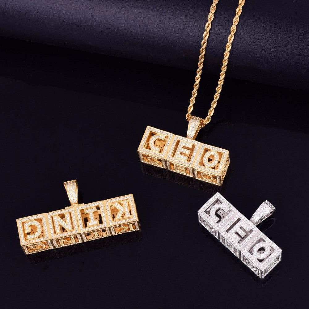 Golden Melody | Hip Hop Baby Block Custom Nameplate Pendant