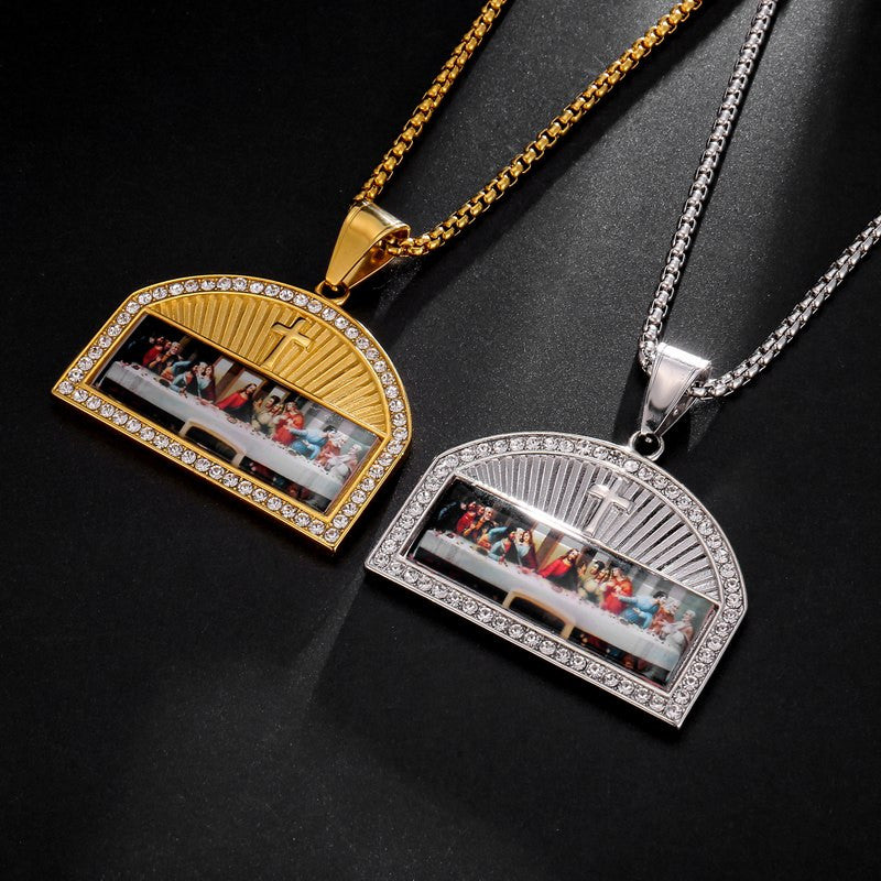 The Last Supper | Art Deco Painting 14k Gold No Fade Stainless Steel Hip Hop Pendant