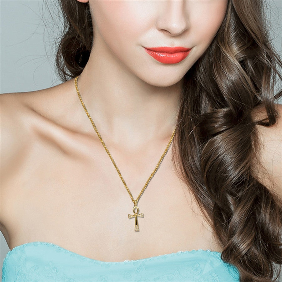 Stainless Steel Key Of Life Ancient African Ankh Cross Pendant