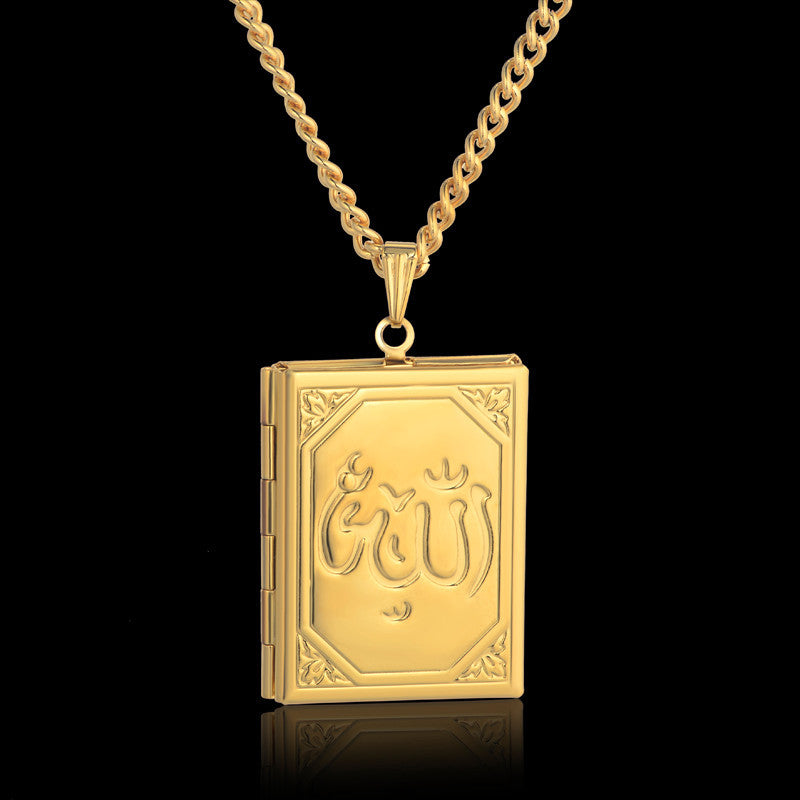 Eternal Blessings | 14k Gold .925 Silver Allah Photo Memory Locket Pendant Chain Necklace