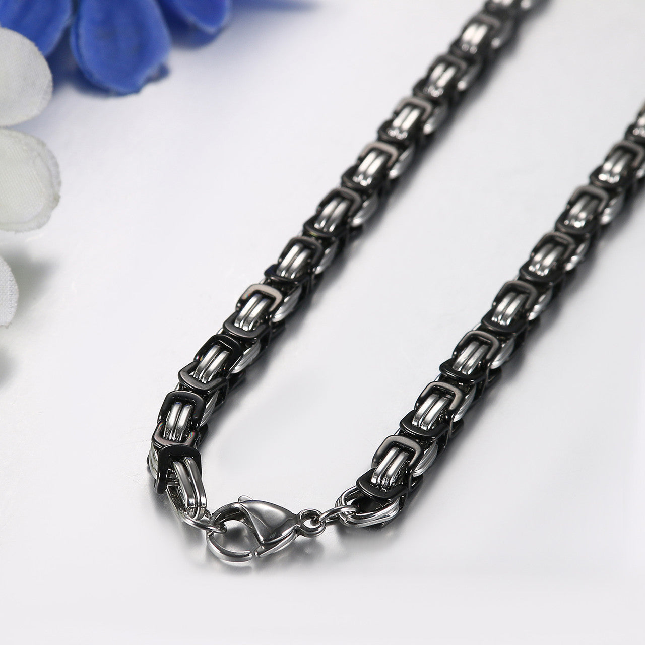 Mens Classic Stainless Steel Black Gold No Fade Hip Hop Casual Chain Necklace
