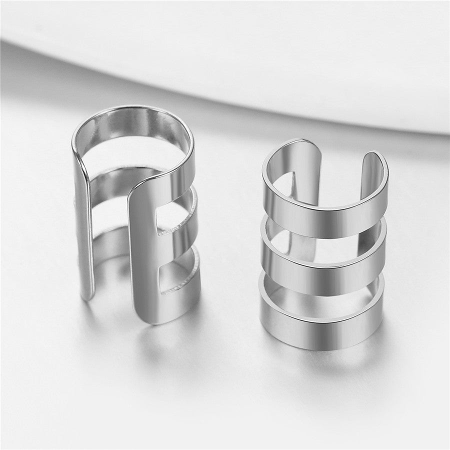 Rose Gold 14k Silver Black Rainbow Stainless Steel Ear Cartilage Clip Earings