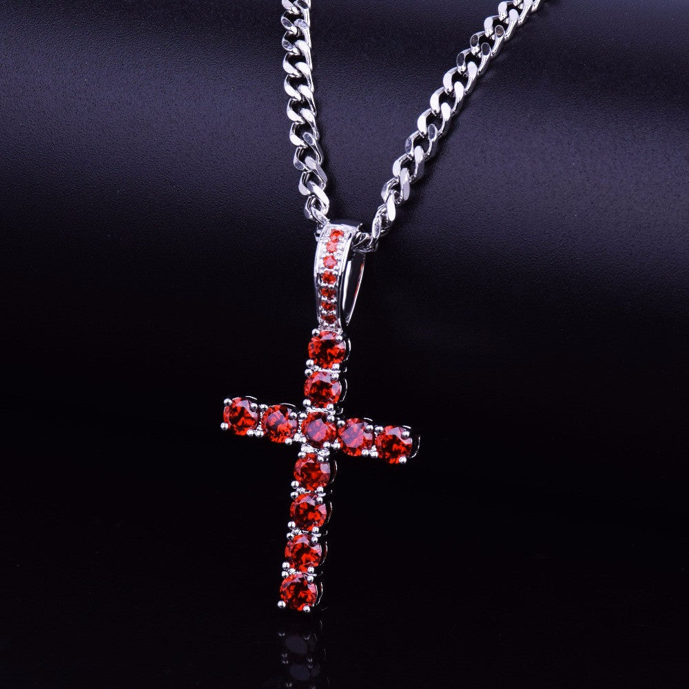The Classic | 22k Gold 925 Silver 4 Prong Set Flooded Ice Hip Hop Cross Pendant