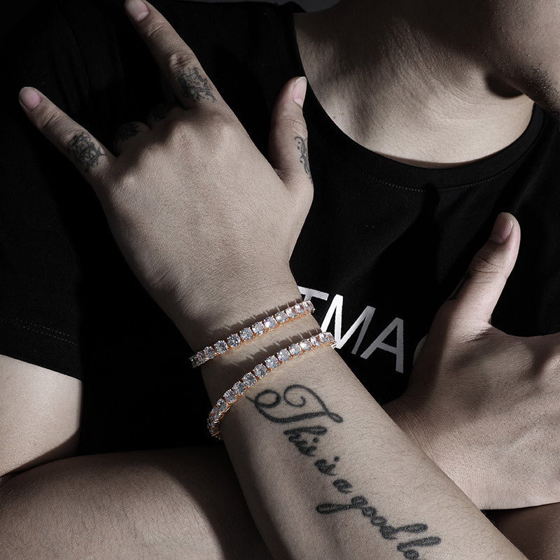 Iced Blinged Out 3MM-6MM  Solid 925 Sterling Silver VVS Diamond CZ Tennis Bracelet