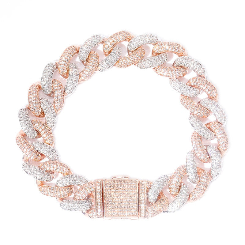 Newest Miami Cuban Link Lock Clasp 14mm Hip Hop Micro Pave  Bling Bracelet