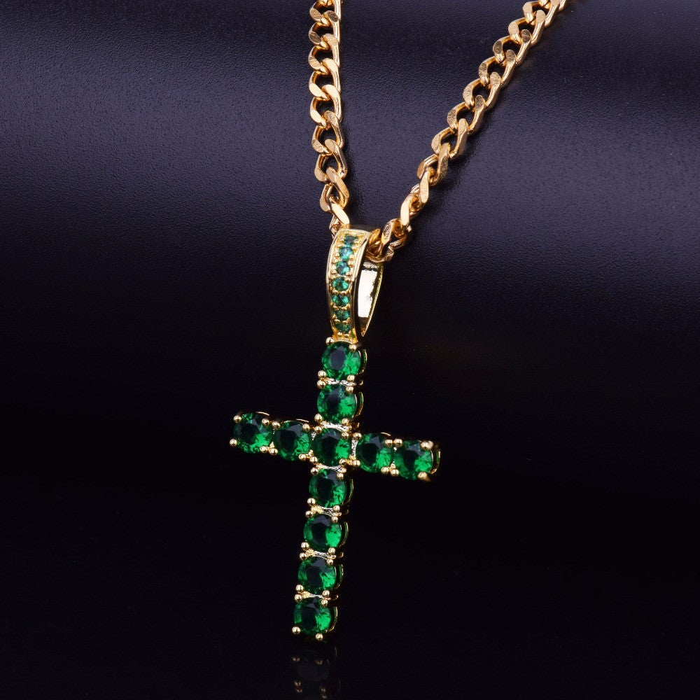 The Classic | 22k Gold 925 Silver 4 Prong Set Flooded Ice Hip Hop Cross Pendant