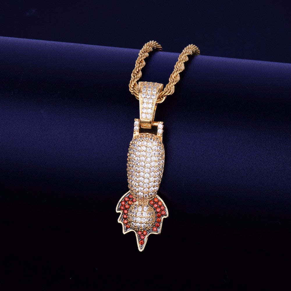 Punctuation | VVS Diamond CZ Prong Set Red Drip Symbols Hip Hop Chains