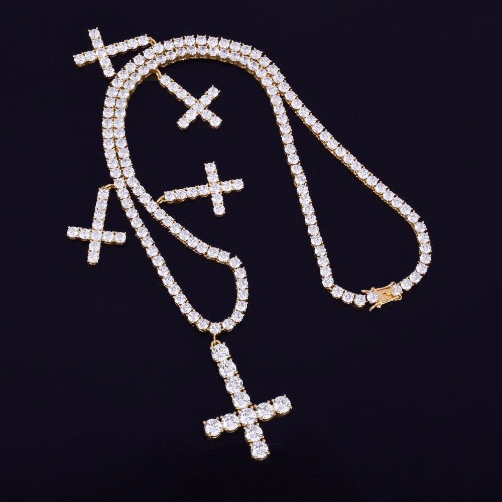 Peter Cross | 18k Gold .925 Silver 5A VVS Upside Down Cross Stone Peter Cross | 18k Gold .925 Silver 5A VVS Upside Down Cross Stone