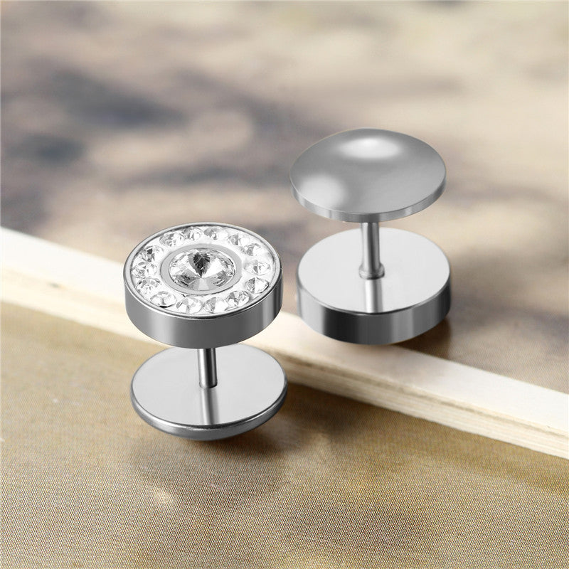 14k Gold Silver Over Stainless Steel Screw Back Bling Bling Earrings