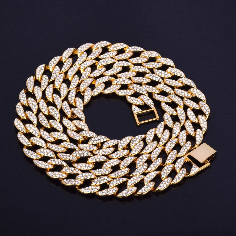 Classic Iced Cuban | 15mm 18k Gold 925 Silver Miami Cuban Link Hip Hop Chain