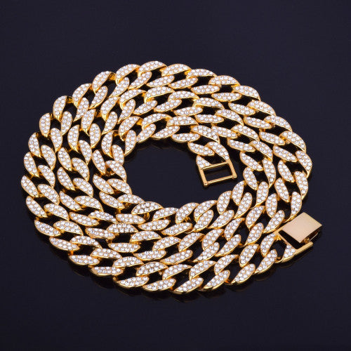 Classic Iced Cuban | 15mm 18k Gold 925 Silver Miami Cuban Link Hip Hop Chain