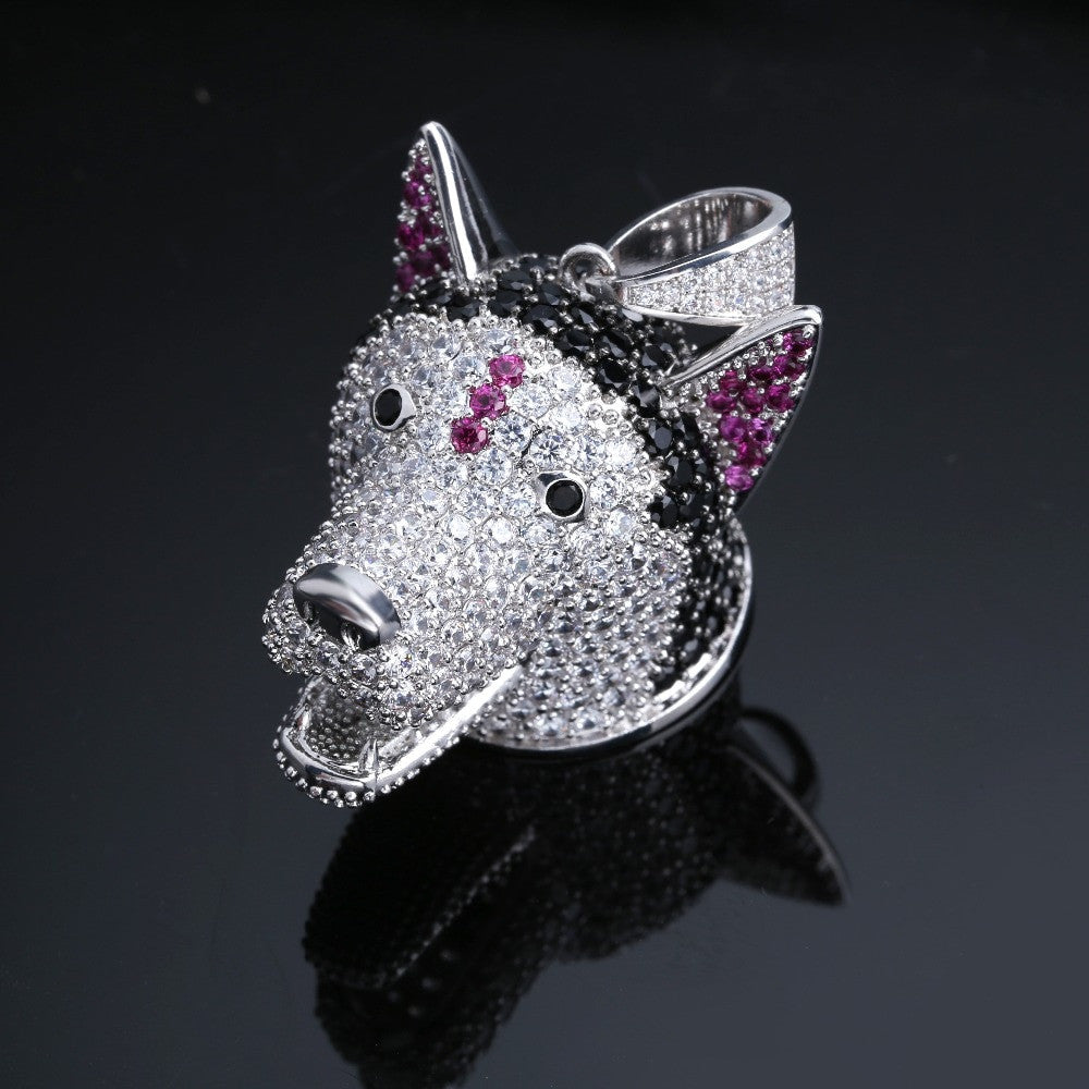 Silver Husky Dog Necklace