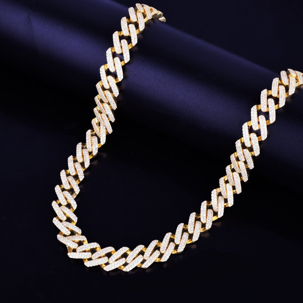 Gold Silver Rose Gold 14mm Miami Cuban Choker Square Link Hip Hop Chain Necklace