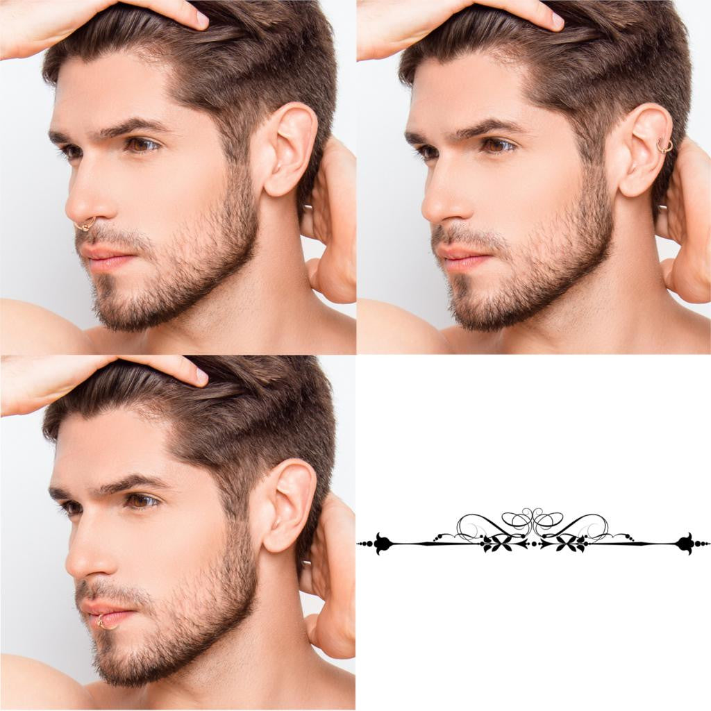 No Fade Stainless Steel 16G Fake Piercing Nose Lips Ear Earrings