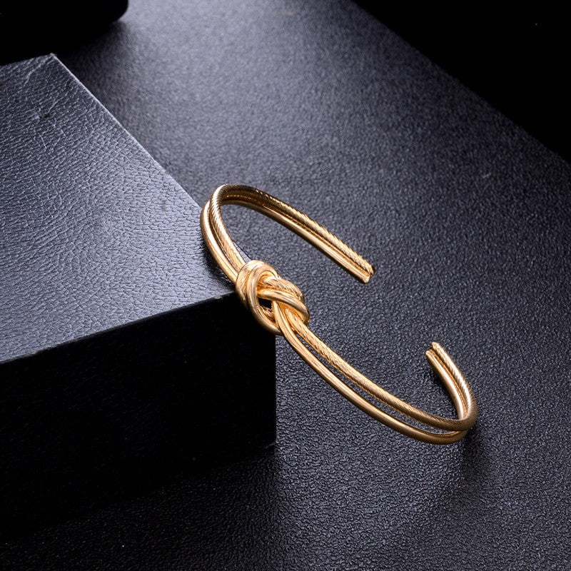 Ladies 4 Piece Cupids Arrow Bow Knot Love Bracelet Gold Silver Set