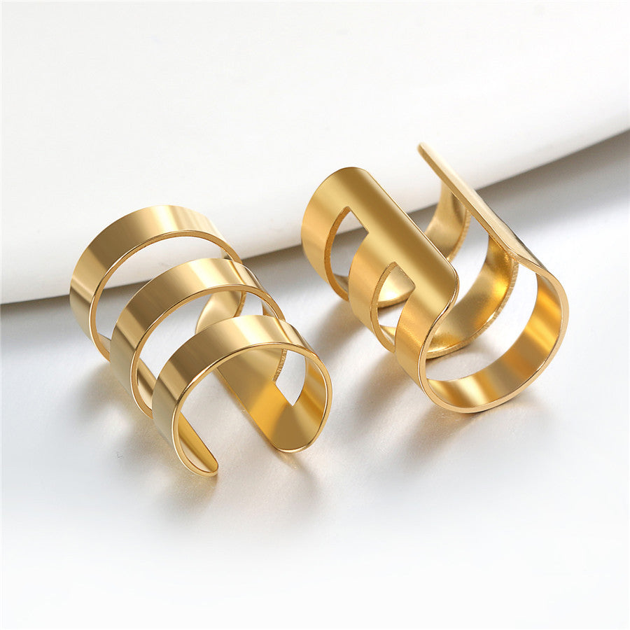 Rose Gold 14k Silver Black Rainbow Stainless Steel Ear Cartilage Clip Earings