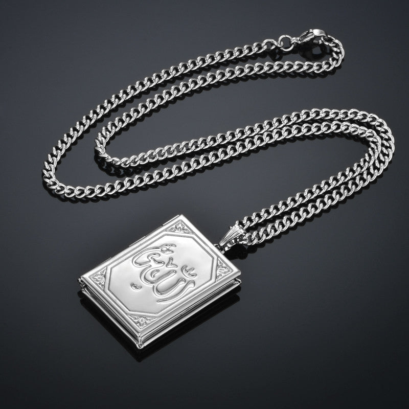 Eternal Blessings | 14k Gold .925 Silver Allah Photo Memory Locket Pendant Chain Necklace