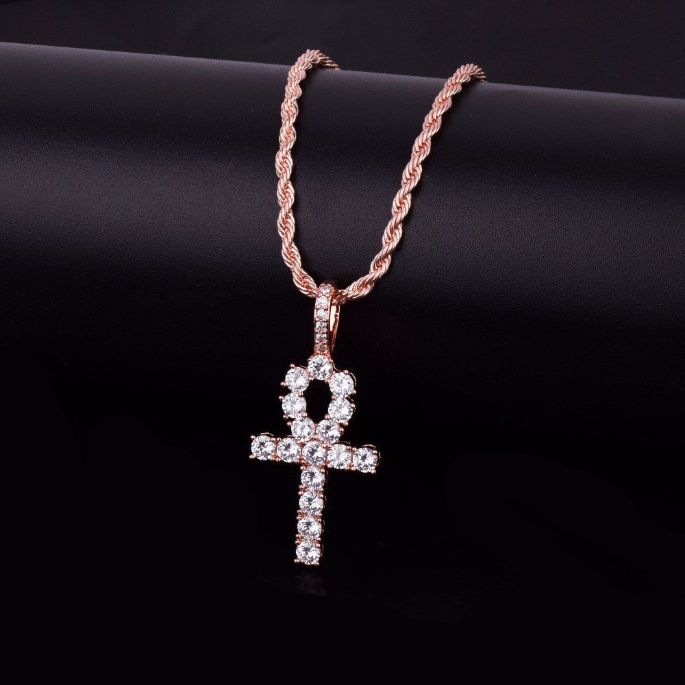 Rose Gold Ankh Cross Pendant