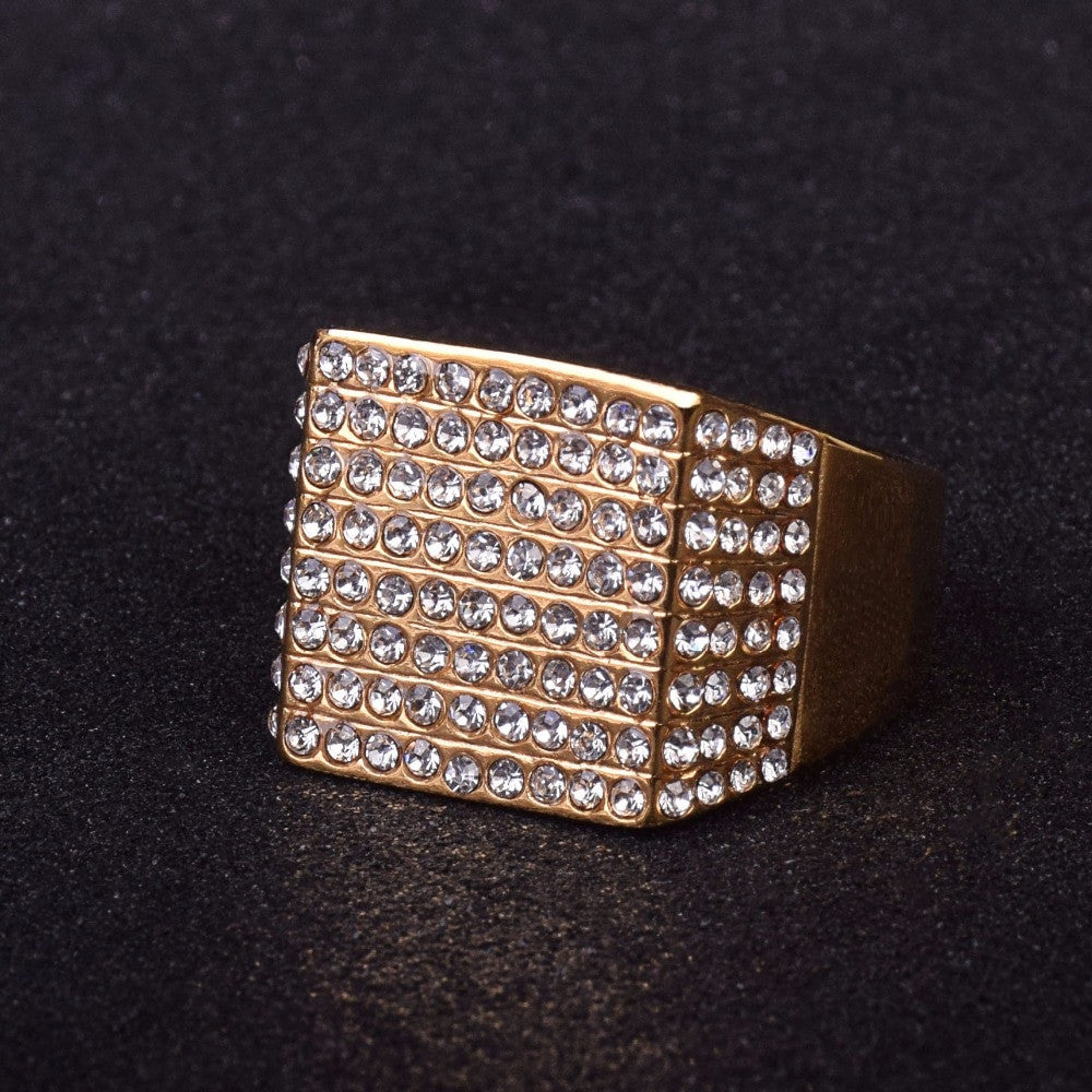 14k Over Stainless Steel Bling Rings