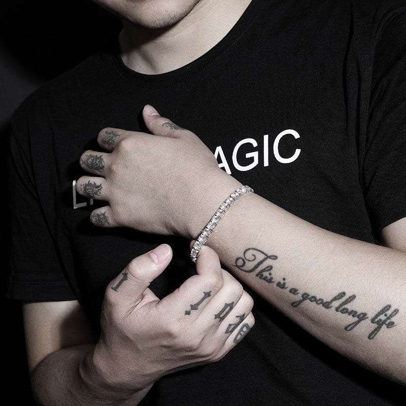 Iced Blinged Out 3MM-6MM  Solid 925 Sterling Silver VVS Diamond CZ Tennis Bracelet