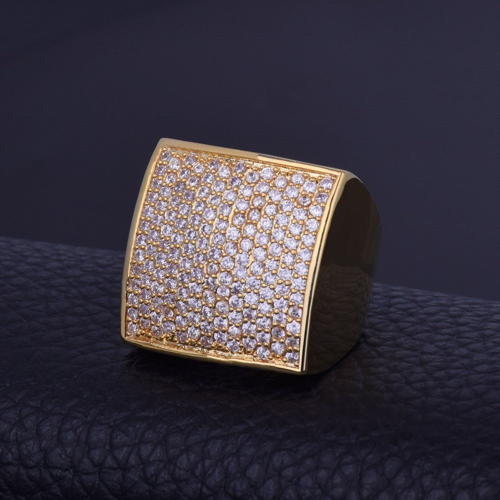 Flawless Ice Block | Micro Pave Flooded Ice 18k Gold .925 Silver Big Boy Bling Ring