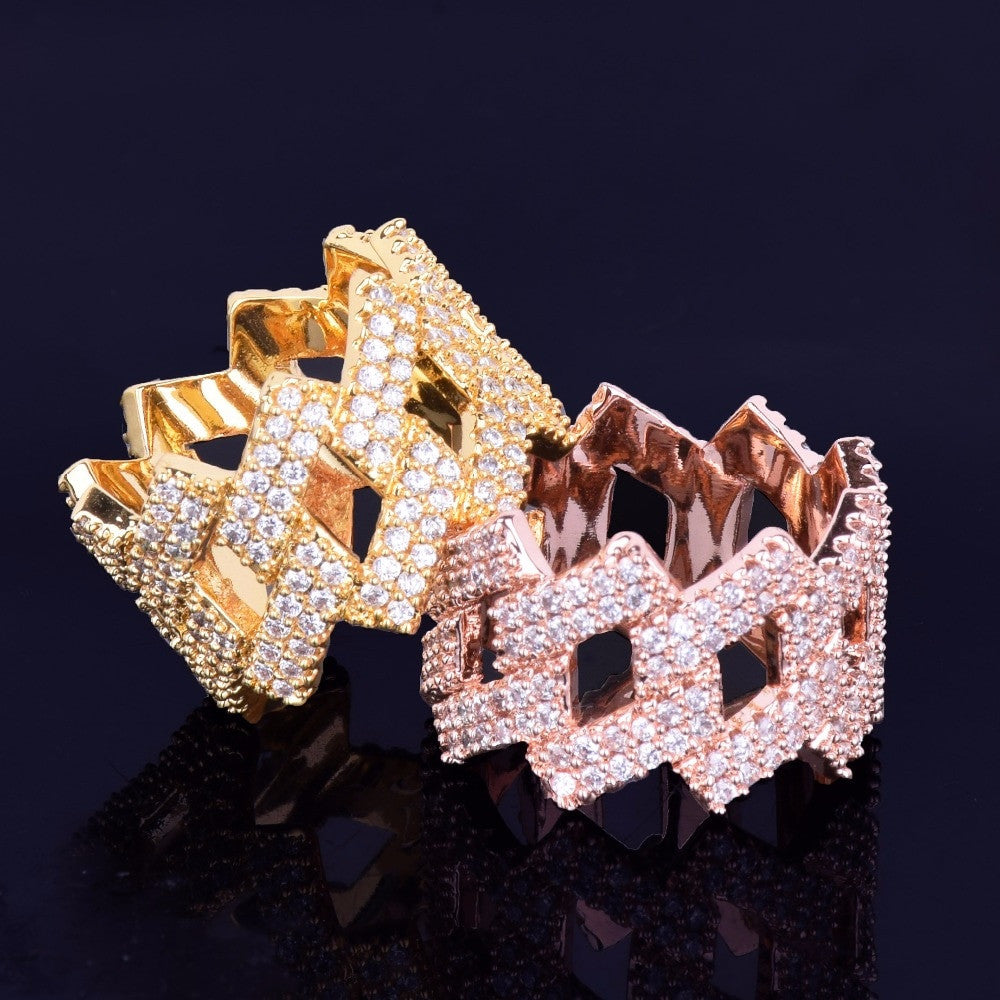 Diamond Edge | Hip Hop Cuban Link AAA Micro Pave 18k Gold Silver Rose Gold Rings