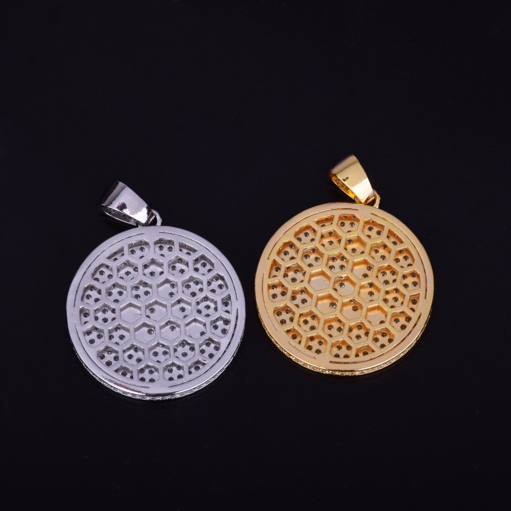 Mens 24k Gold .925 Silver AAA Micro Pave Flooded Ice Allah Hip Hop Chain Pendant