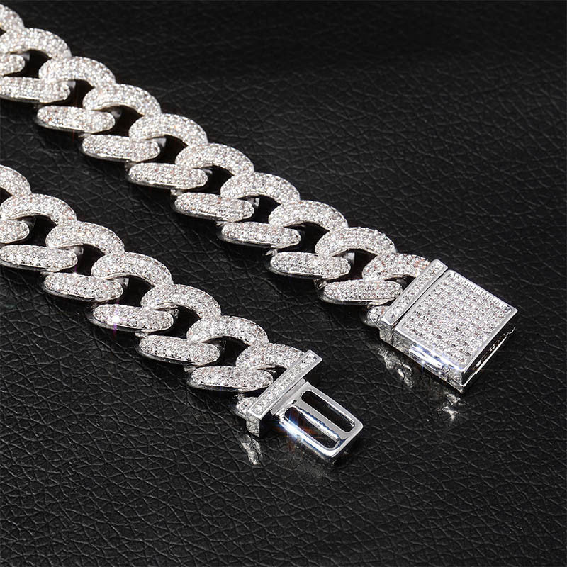 Newest Miami Cuban Link Lock Clasp 14mm Hip Hop Micro Pave  Bling Bracelet