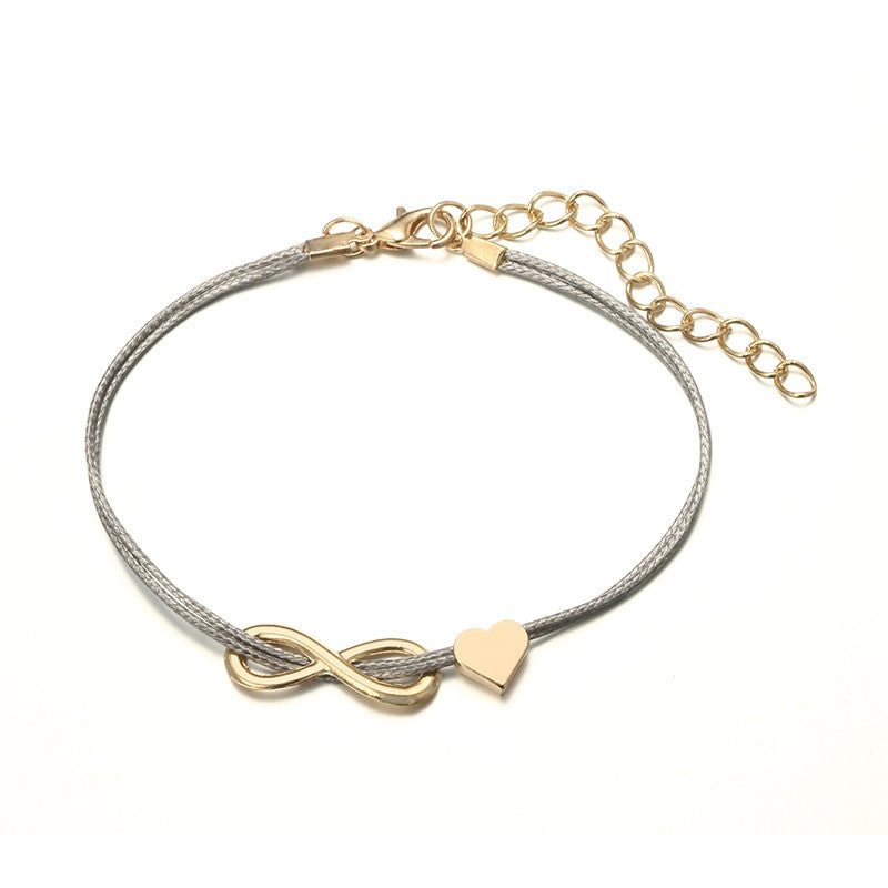 Ladies Boho Infinite Heart World Map Traveler Beaded Turtle 5 Piece Bracelet Set