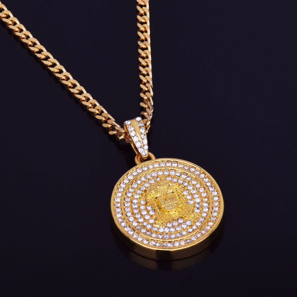 The Christ | 14k Gold 925 Silver VVS Diamond CZ Jesus Face 4 Prong Medallion