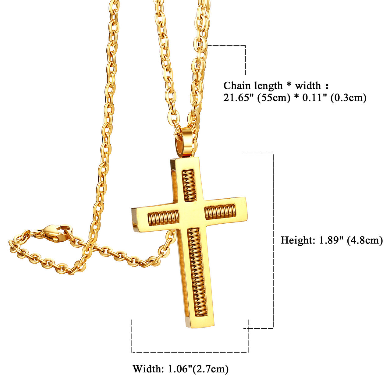 Mens Stainless Steel Gold Silver Black Designer Cross Stainless Steel Pendant