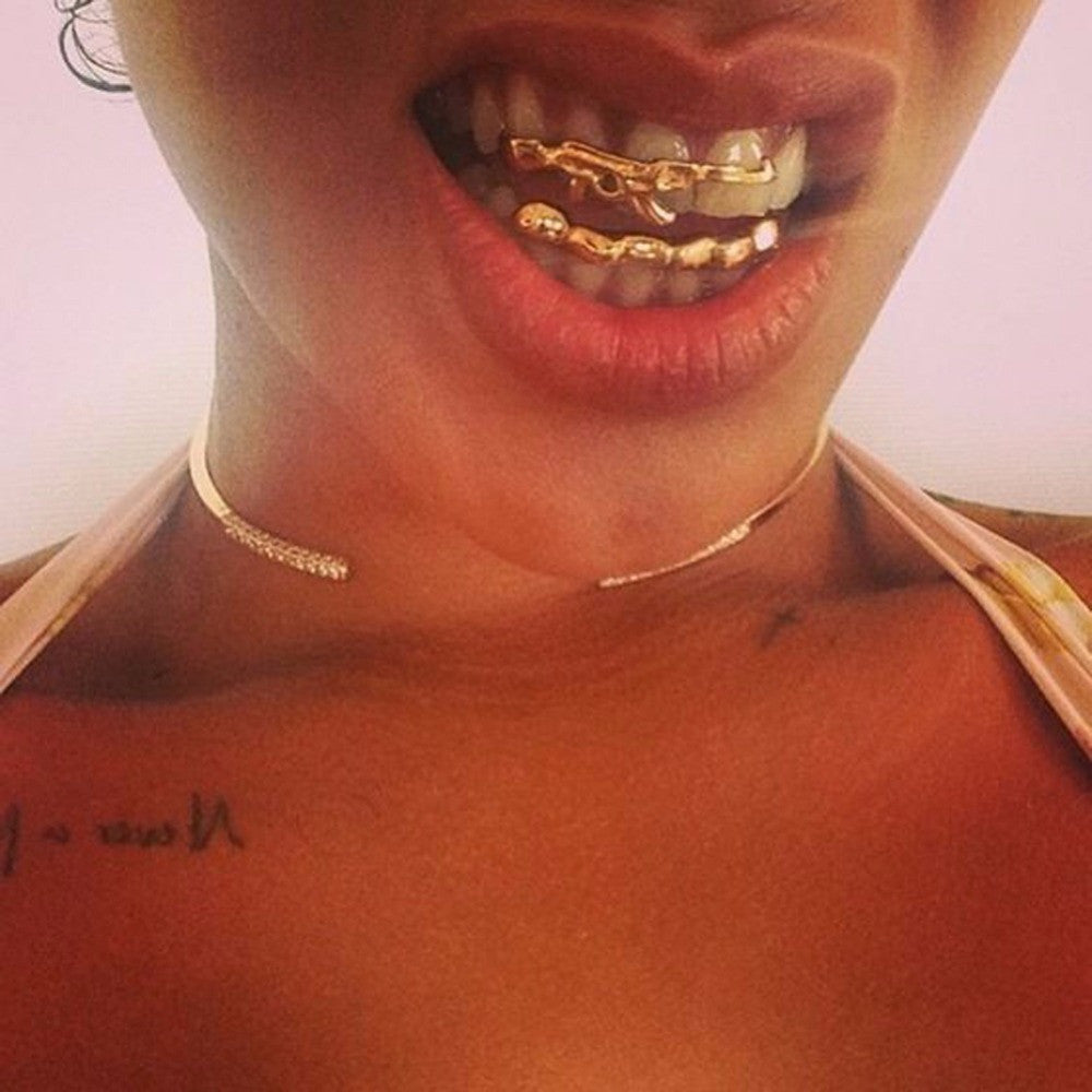 Chopper Time | New 14k Gold 925 Silver Ak 47 Hop Hop Mouth Teeth Tooth Grillz