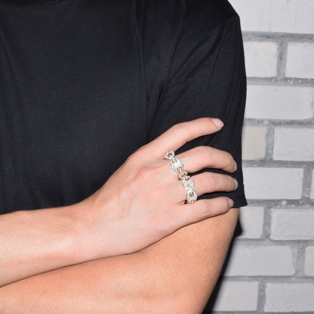 Mariner G-Link | Iced Blinged Out 18k Gold 12mm VVS Diamond CZ Hip Hop Ring