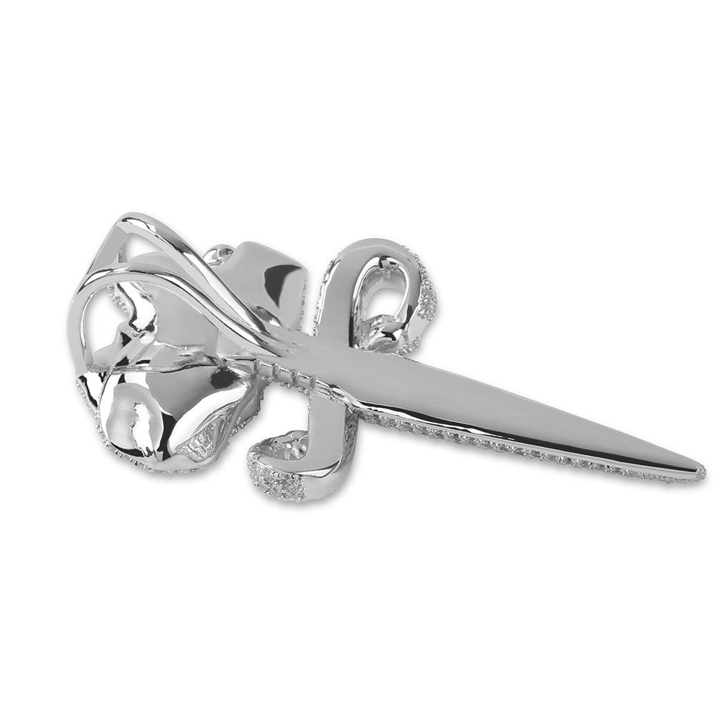 Love and War Flooded Ice Rose Flower Dagger 14k Gold 925 Silver Hip Hop Pendant Chain Necklace