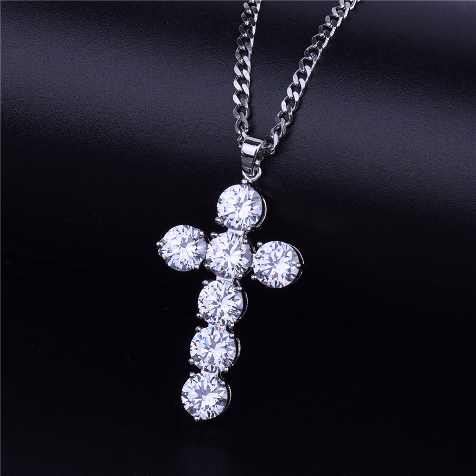 .925 Silve True Hanset AAA Cluster Stone Chain Necklace