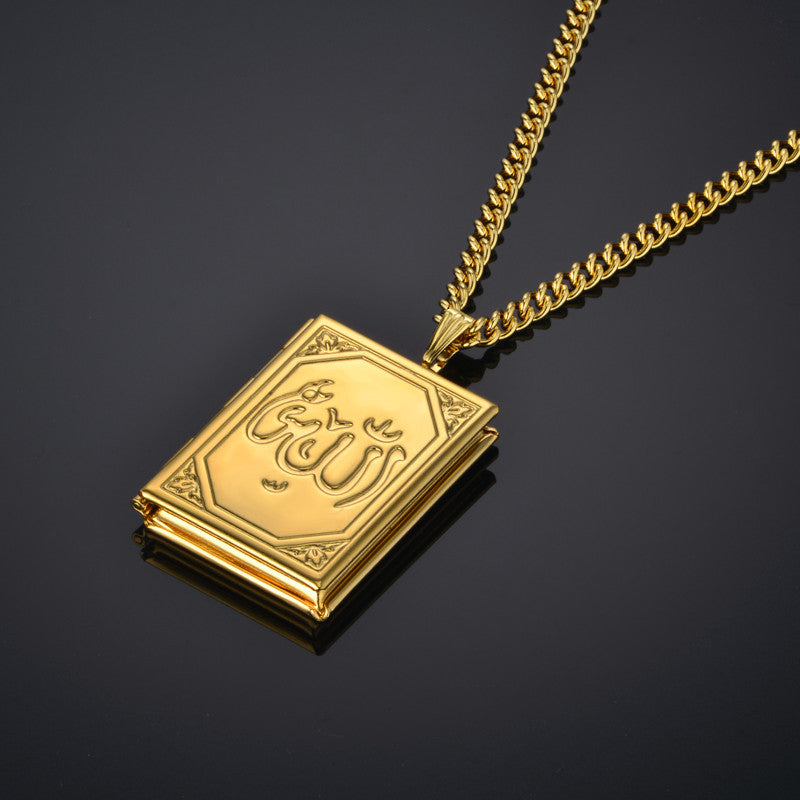 Eternal Blessings | 14k Gold .925 Silver Allah Photo Memory Locket Pendant Chain Necklace