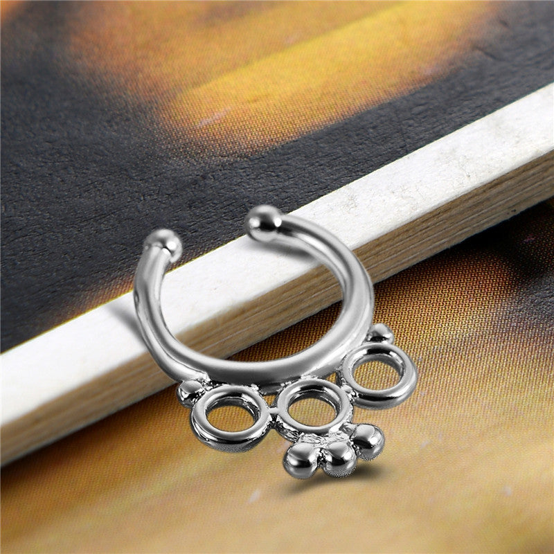 Stainless Steel No Piercing  Nose Ring Designer Bull Earrings
