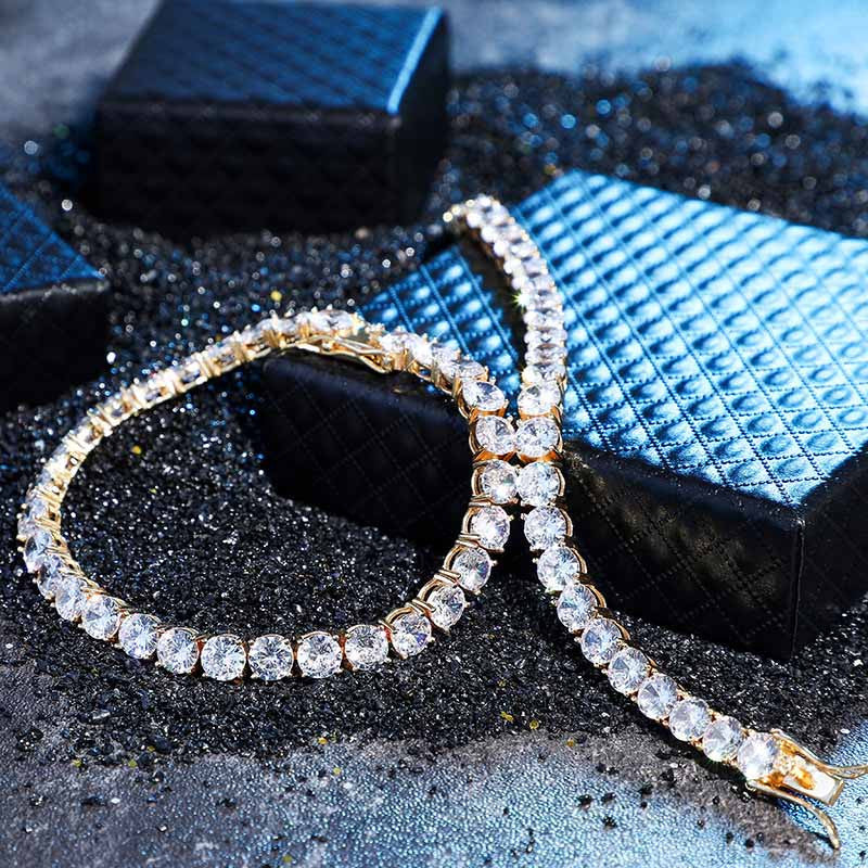 Iced Blinged Out 3MM-6MM  Solid 925 Sterling Silver VVS Diamond CZ Tennis Bracelet