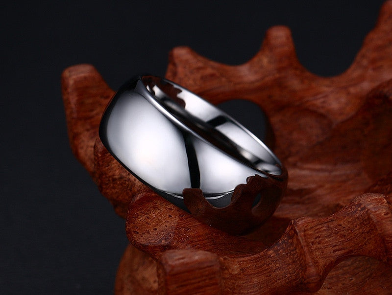 Mens Classic Band Style Smooth Hand Polished Tungsten 8mm Rings
