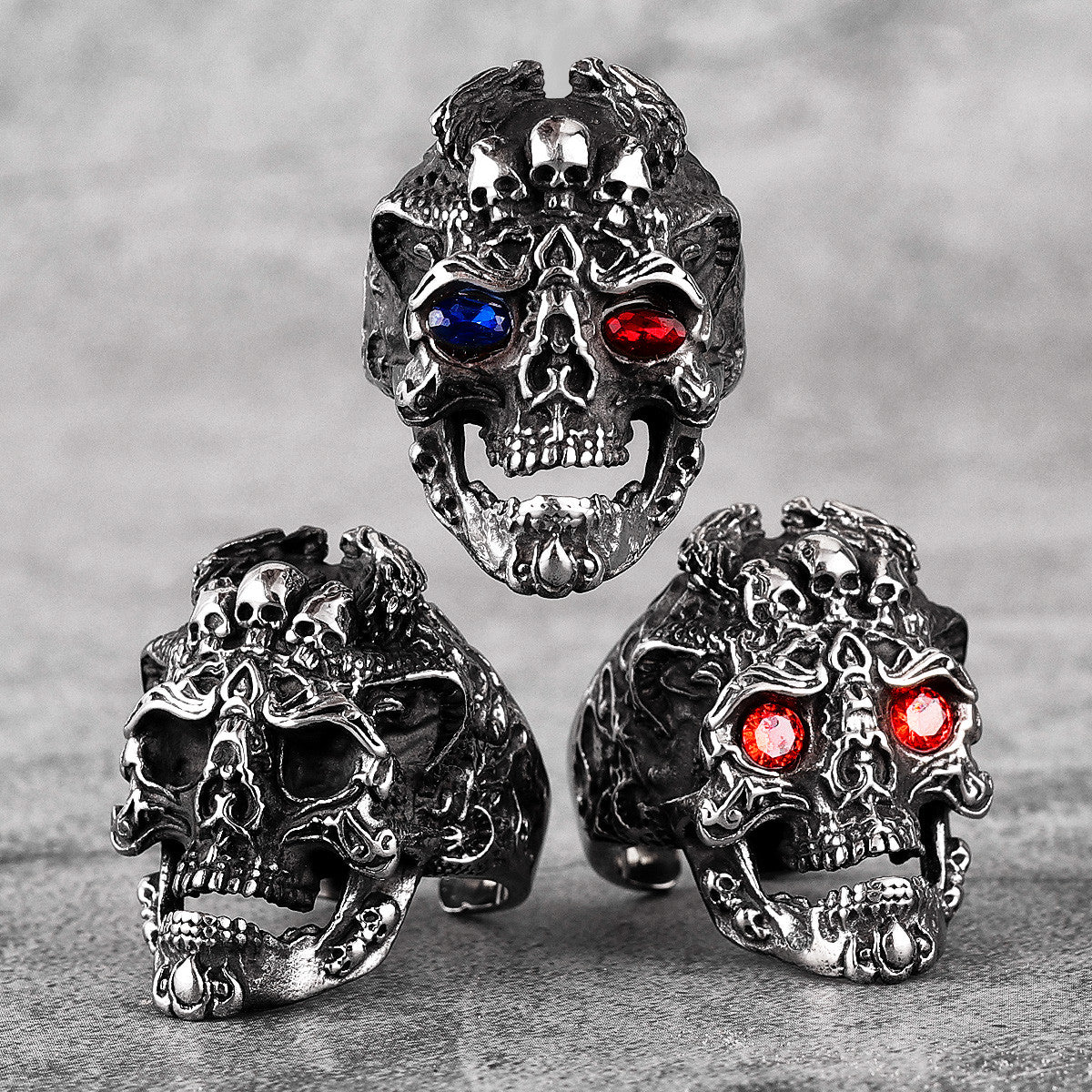 Hades | 316L No Fade Stainless Steel Skull Street Wear Hell Fire Rings